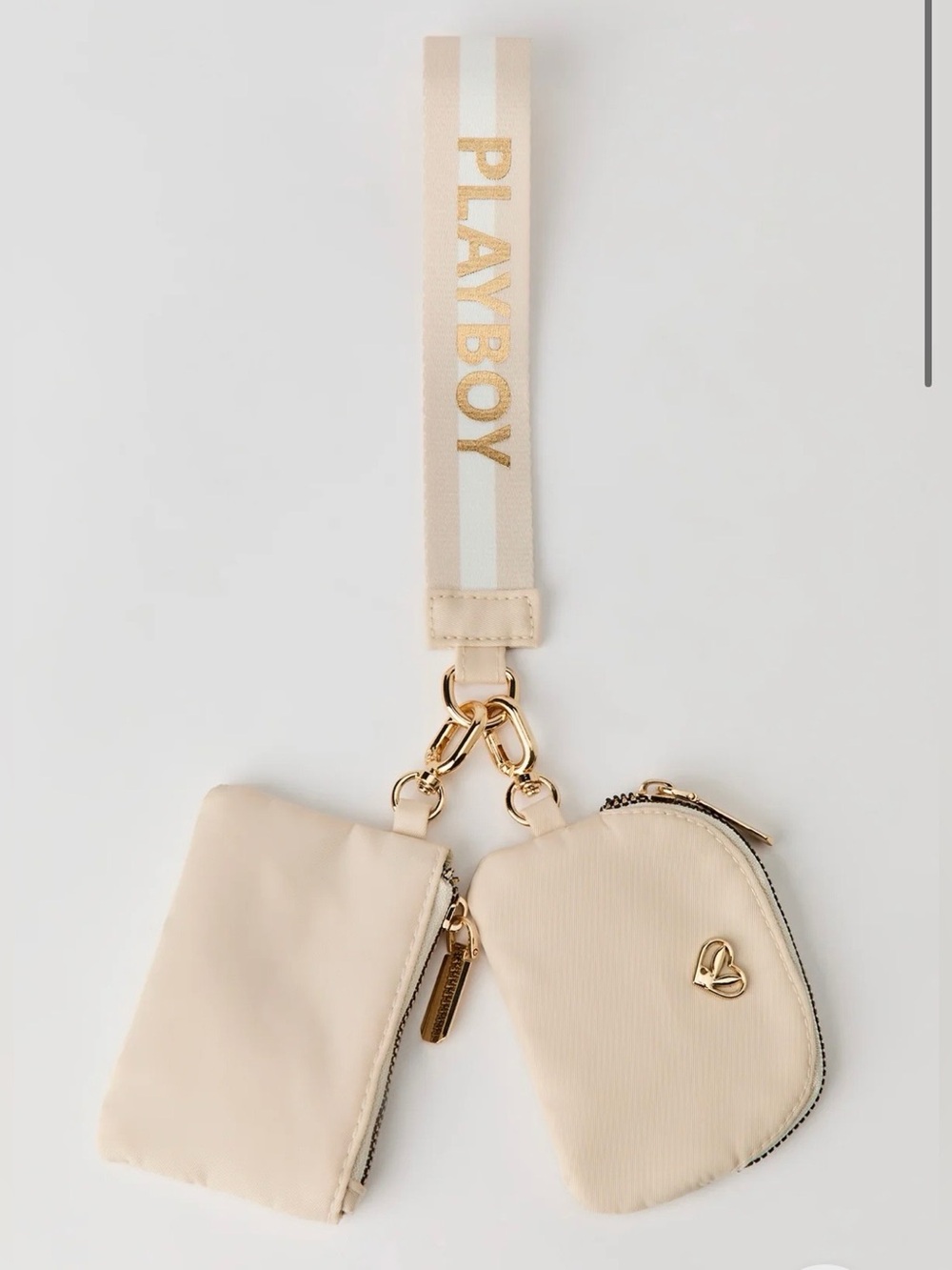 Playboy Bunny Dual Pouch Wristlet Wallet Detachable Ivory